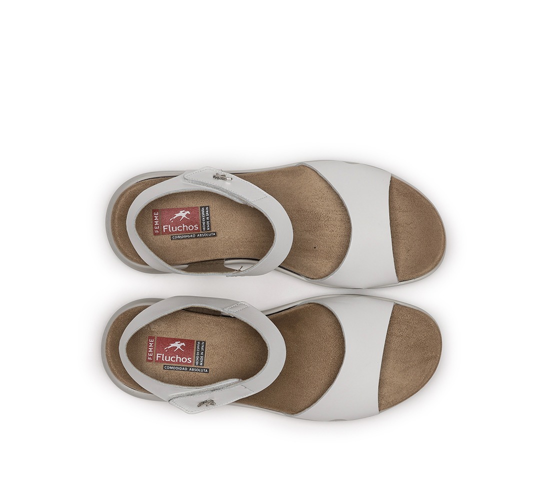 FLUCHOS F1475 Sandalia de Mujer de Color Blanco - Imagen 4