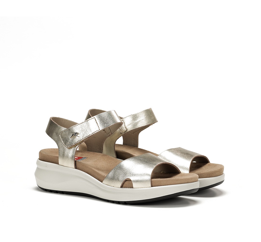 FLUCHOS F1475 Sandalia de Mujer de Color Platino