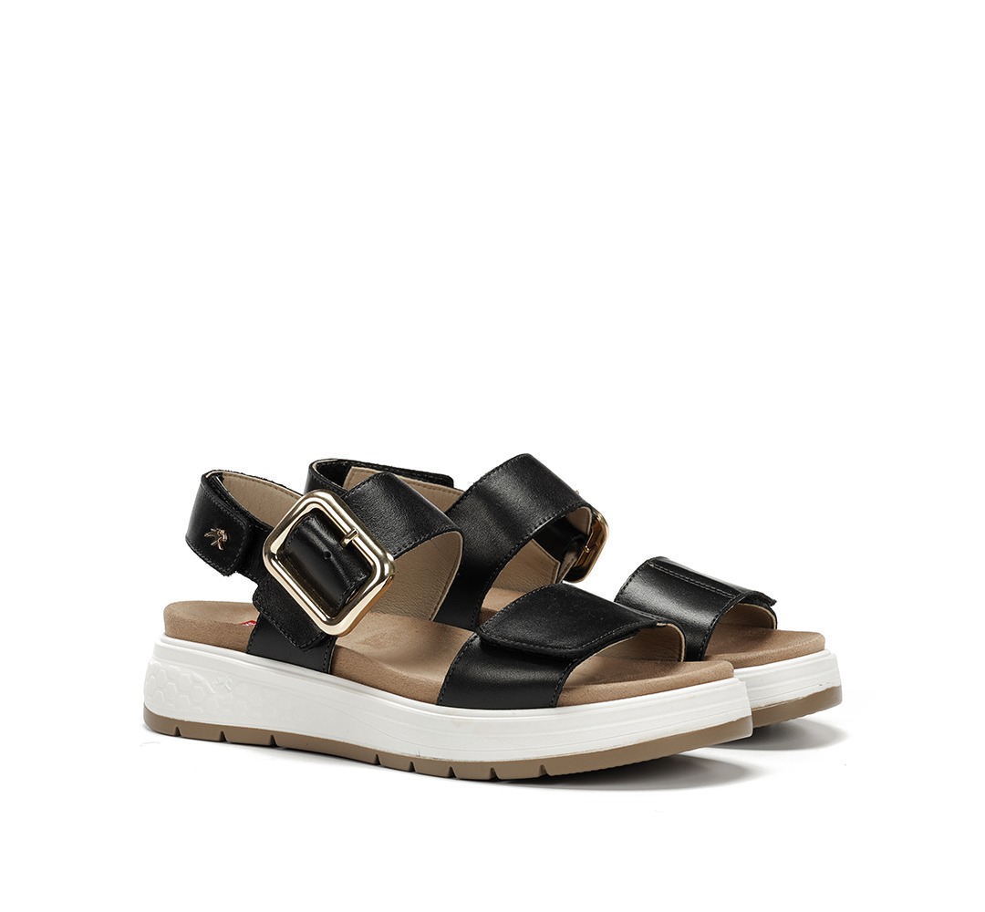 FLUCHOS F2166 Sandalia de Mujer de Color Negro