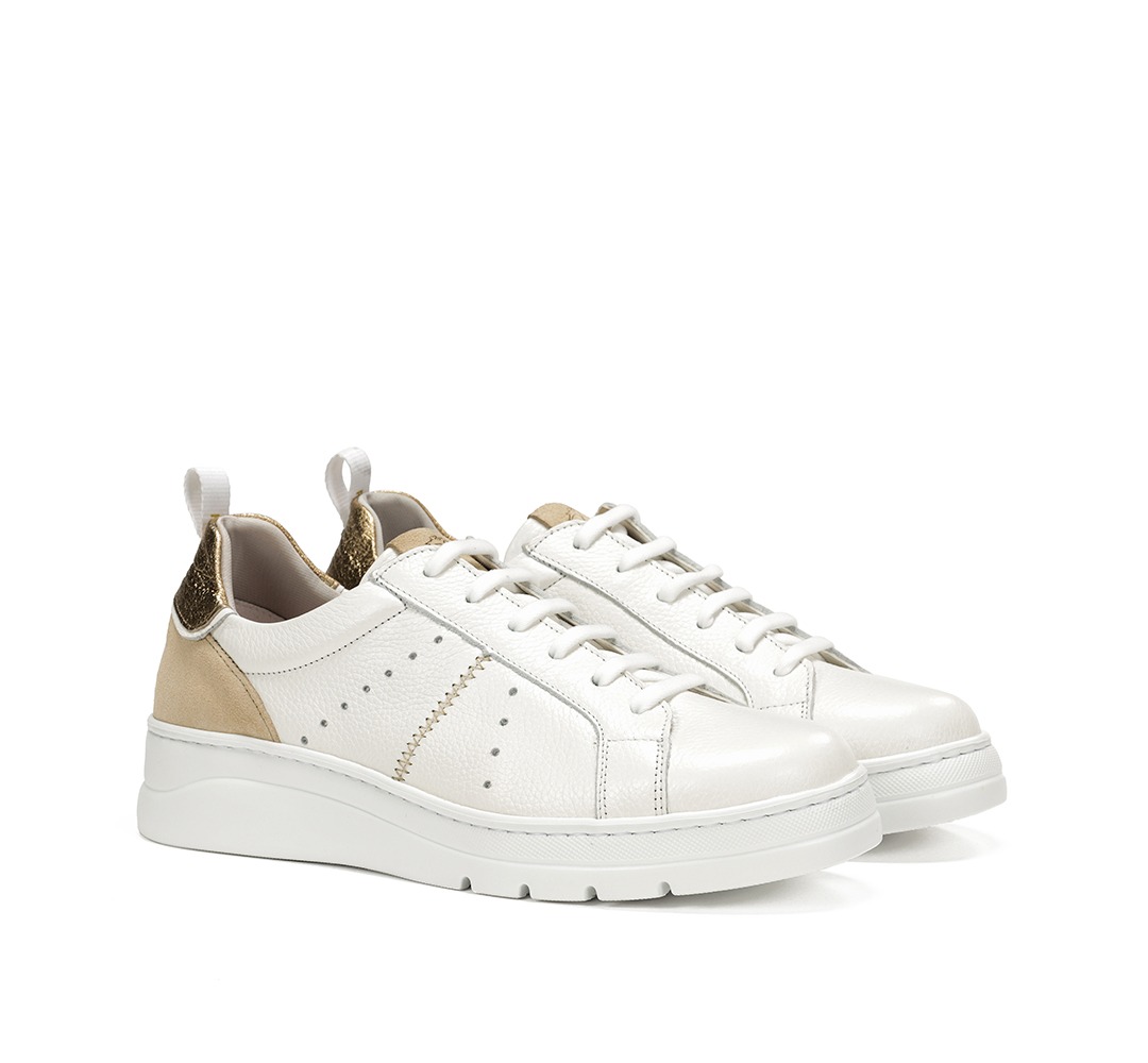FLUCHOS F1665 Zapato de Mujer de Color Blanco Oro